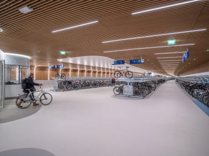 Underwater bike parking in the Netherlands