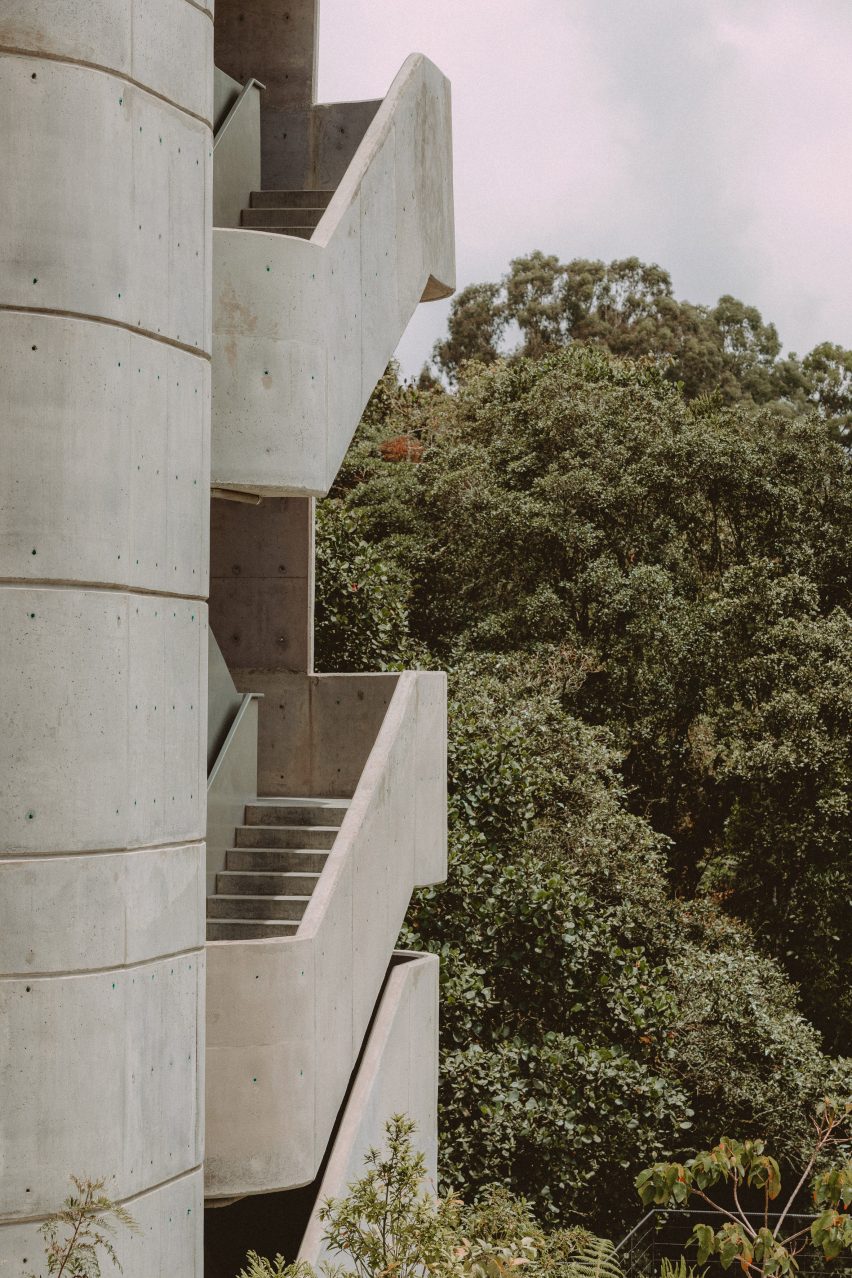 Concrete stairs of an office building