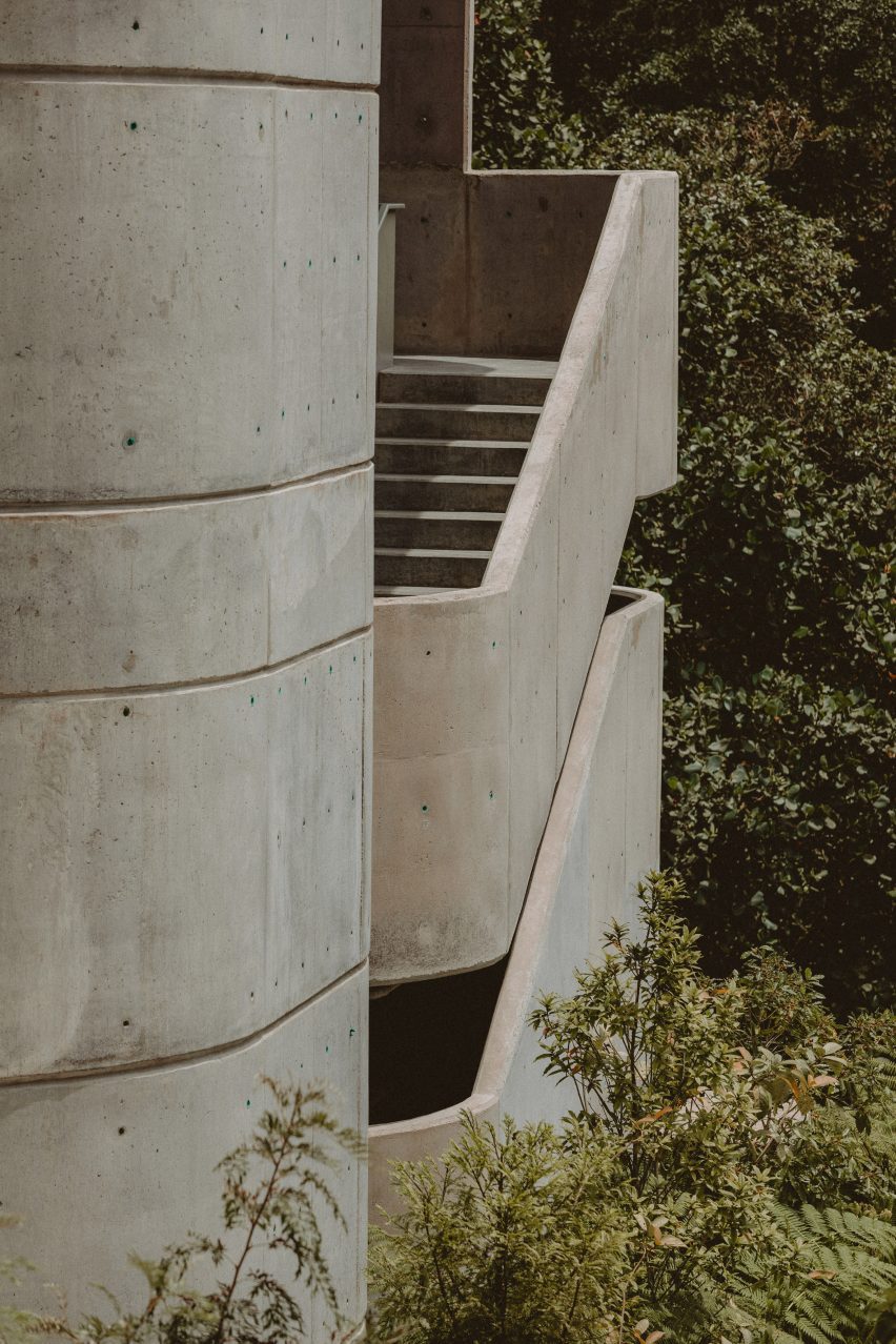 A concrete staircase