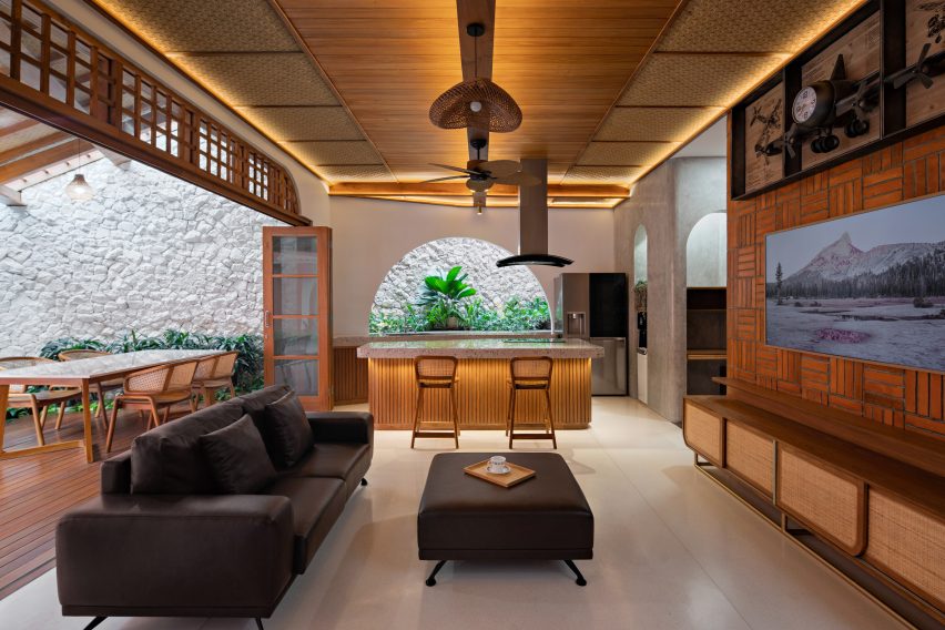 Living and dining room leading to an outdoor terrace
