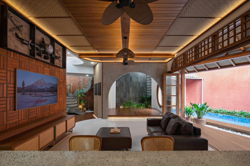 Living and dining room leading to an outdoor terrace