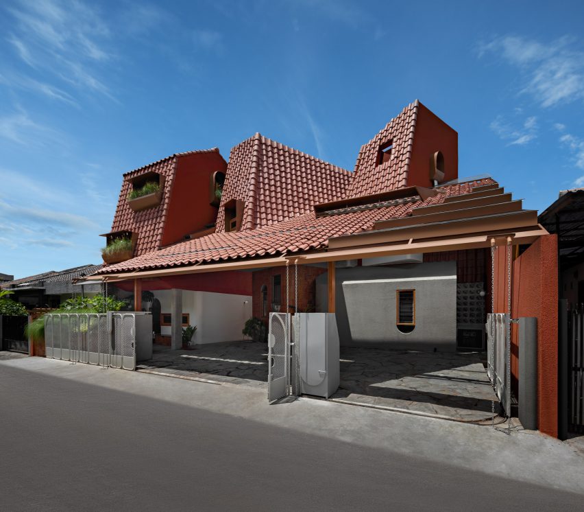Exterior of Distracted House in Indonesia by Ismail Solehudin Architecture
