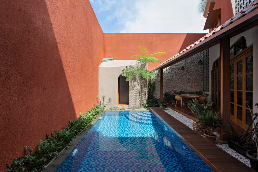 Courtyard swimming pool at a home in Jakarta