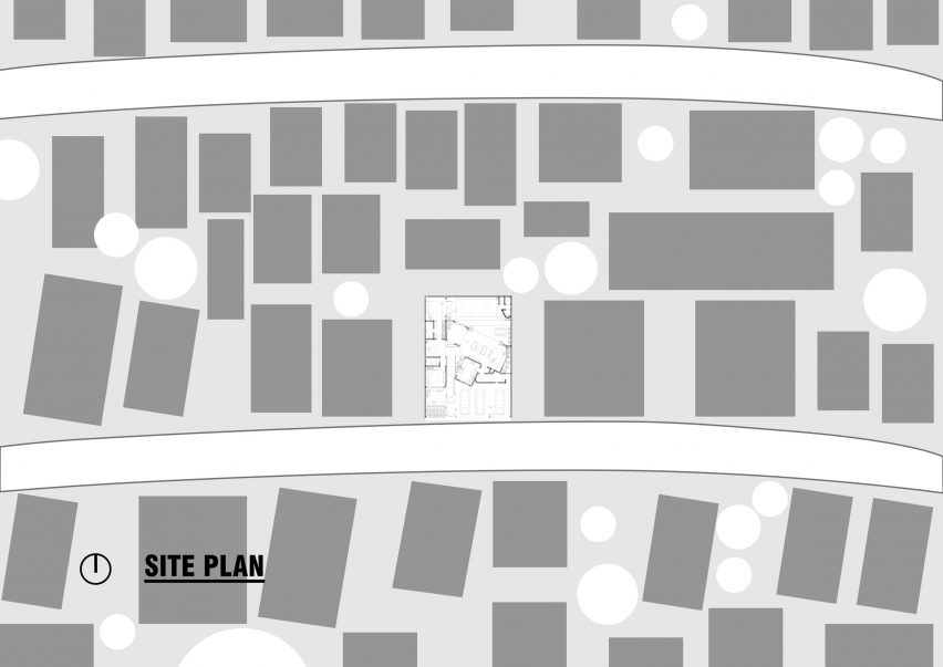 Site plan of Distracted House by Ismail Solehudin Architecture