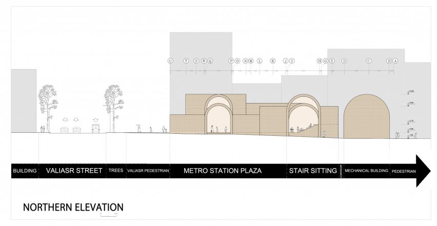 Elevation drawing of Jahad Metro Plaza by KA Architecture Studio