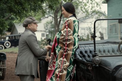 Leonardo DiCaprio and Lily Gladstone on the Killers of the Flower Moon set