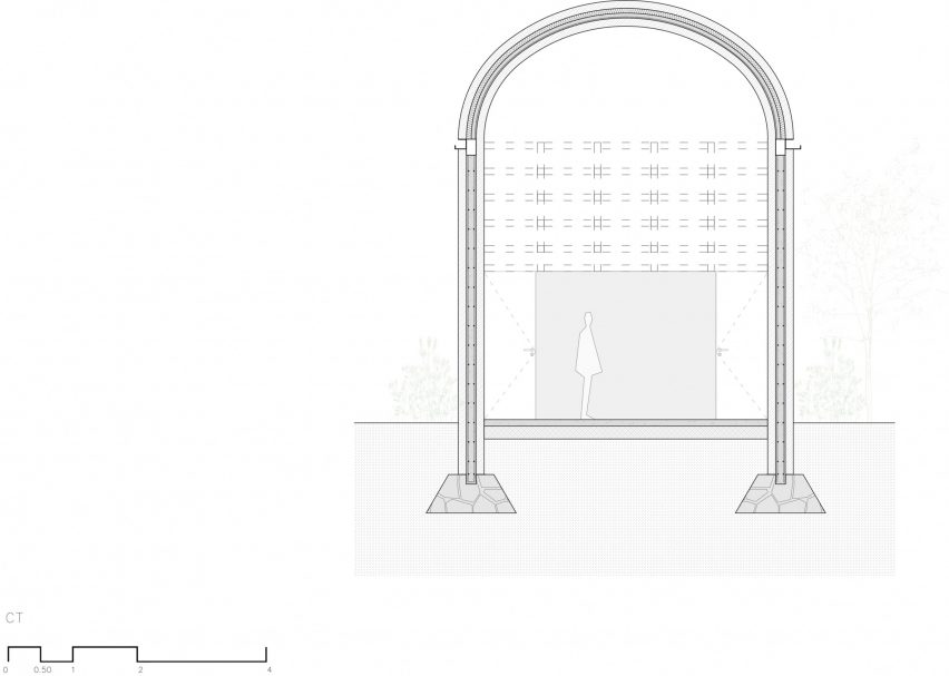 drawing of Kithara Music Kiosk in Mexico City