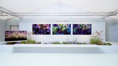 The artworks reference the style of the French Impressionists