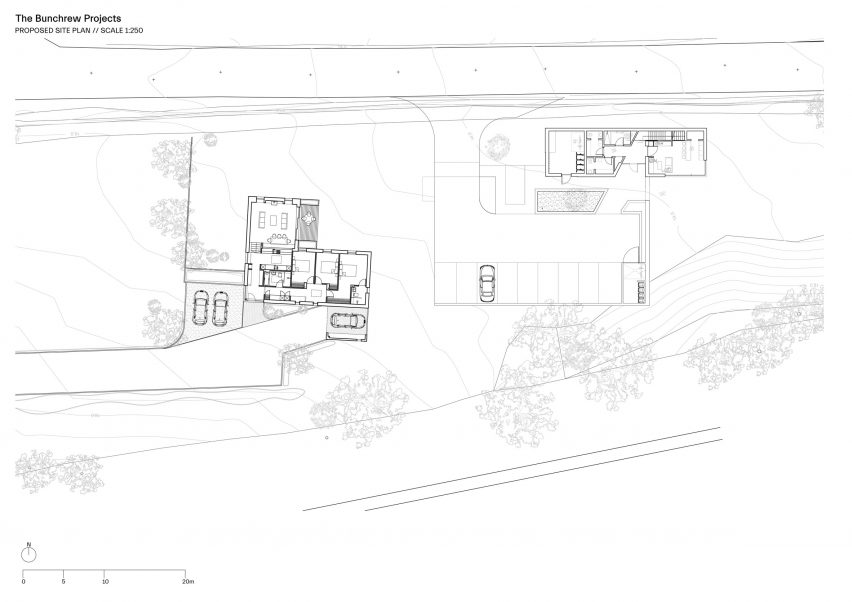 Site plan of Loader Monteith charred timber office and residence