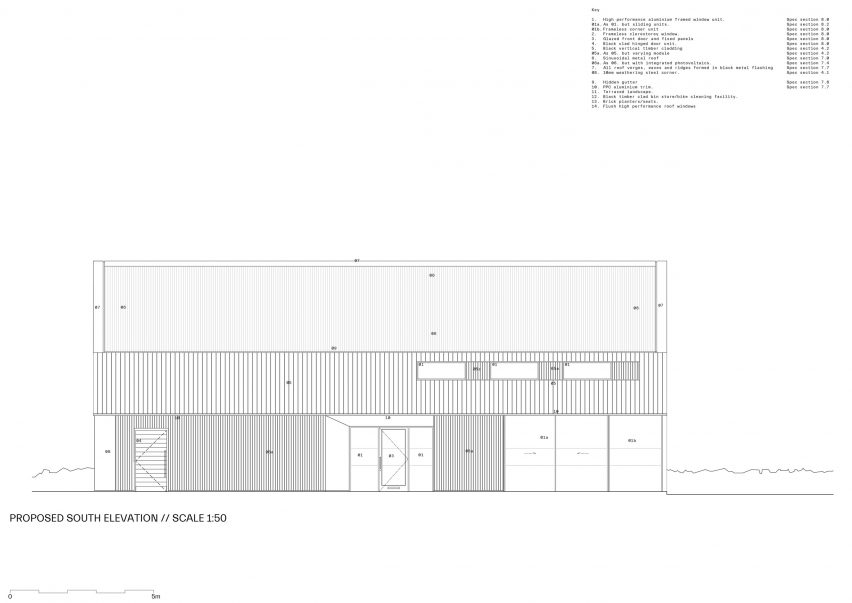 Elevation of Loader Monteith charred timber office and residence