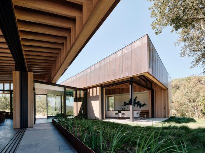 A house with roofs wrapped in copper