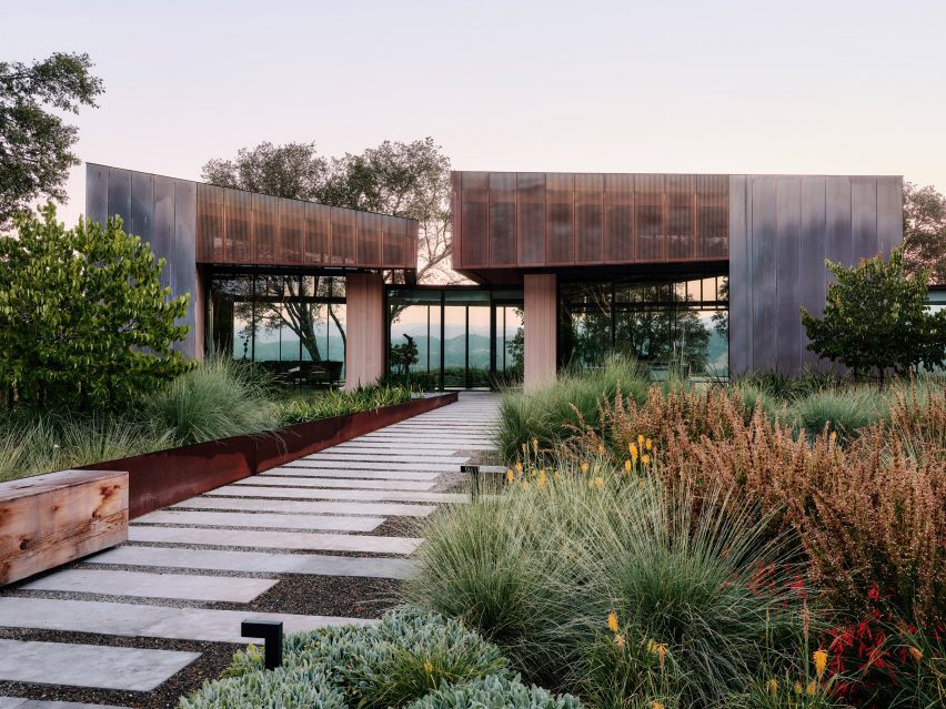 A house with roofs wrapped in copper