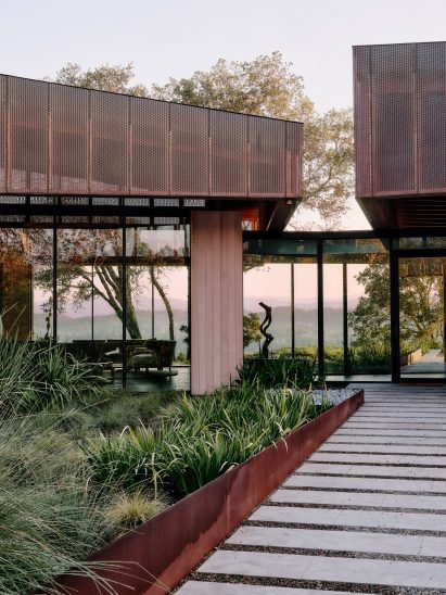 A house with copper coated roofs