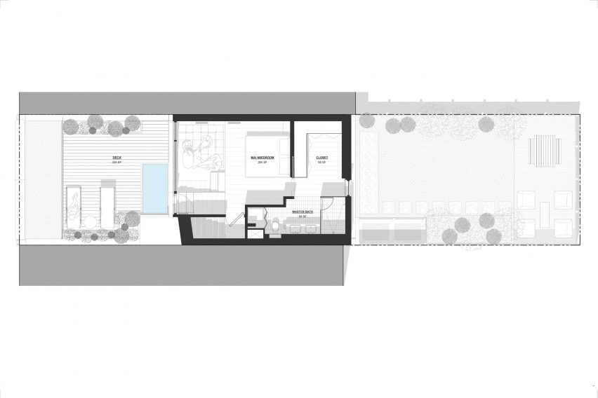 Plan of Mass Timber House by Schiller Projects