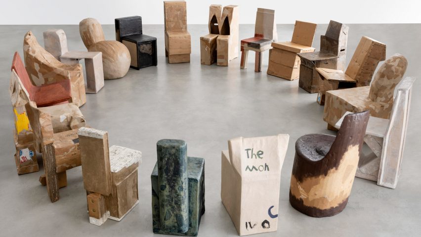 Box exhibition of cardboard furniture by Max Lamb at Gallery Fumi