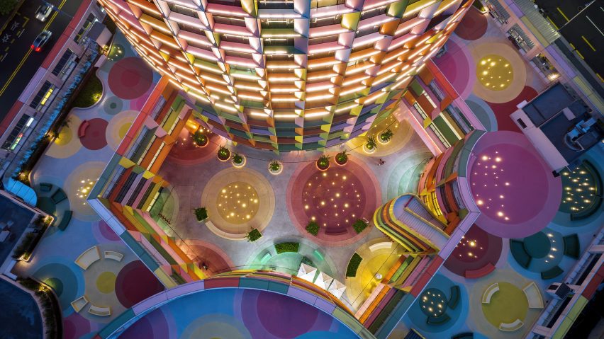 Aerial view of the courtyard at the Shenzhen Women and Children's Centre