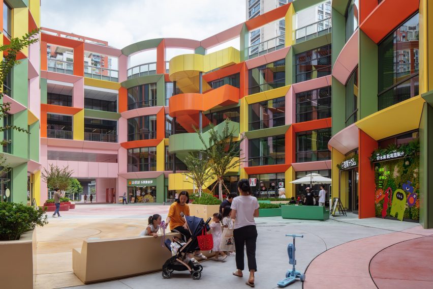 Colourful courtyard at Shenzhen Women and Children's Centre