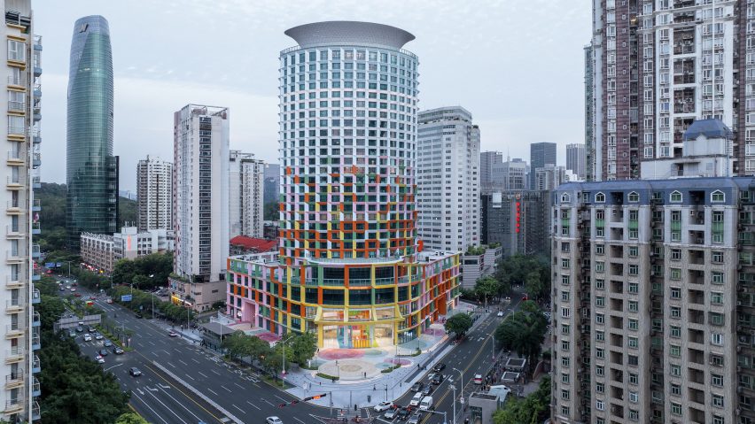 Shenzhen Women and Children's Centre by MVRDV on a street corner
