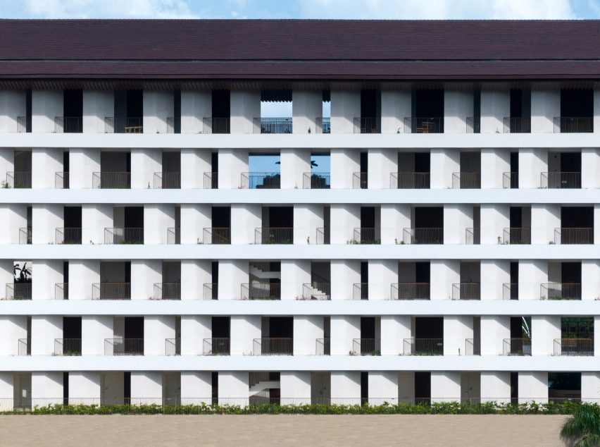 Sanya Wellness Retreat hotel facade in Hainan by Neri&Hu