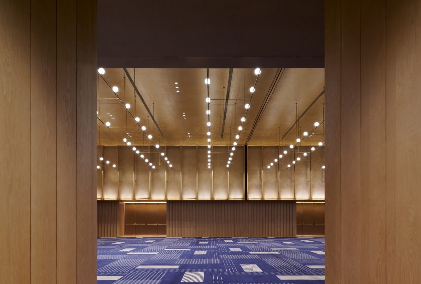 Wood-lined interior at the Sanya Wellness Retreat hotel in Hainan by Neri&Hu