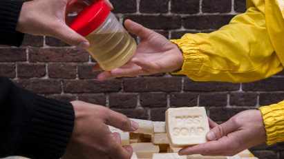 Piss Soap project by Arthur Guilleminot at Het Nieuwe Instituut's New Store 1.0 pop-up at Dutch Design Week