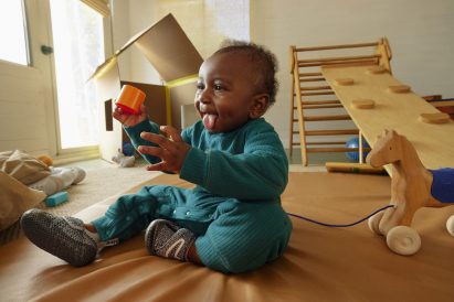 Nike trainers on toddler
