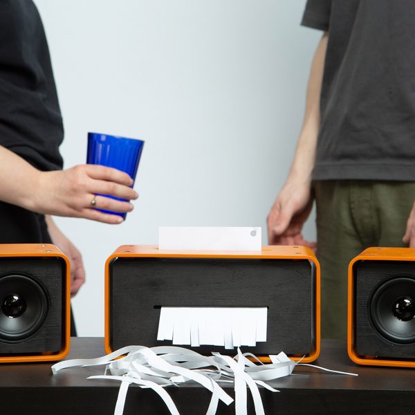 Photograph showing stereo/paper shredder