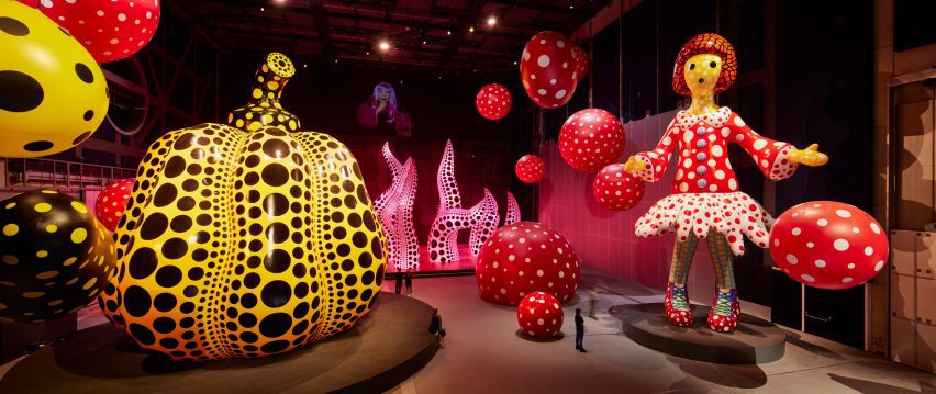 Yayoi kusama art installation at Aviva Studios