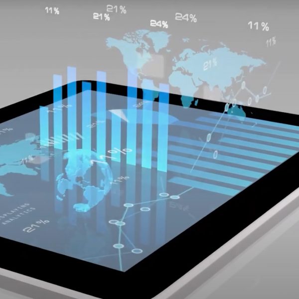 3d visualisation of data on the top of a screen