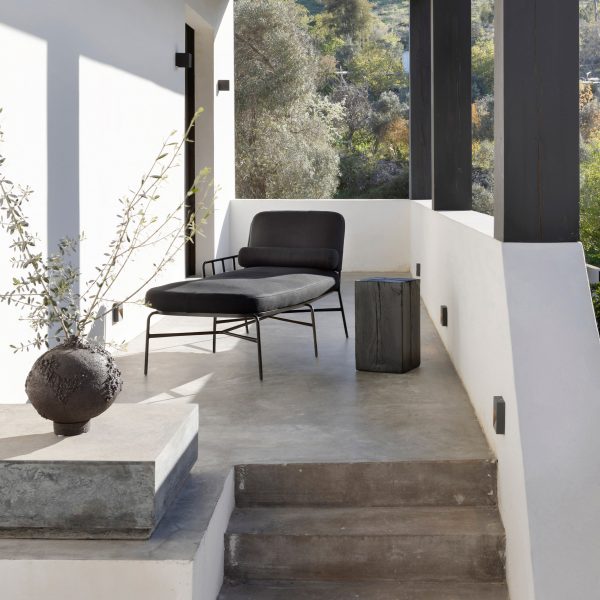 Palm daybed by Jean-Michel Wilmotte for Parla on a terrace