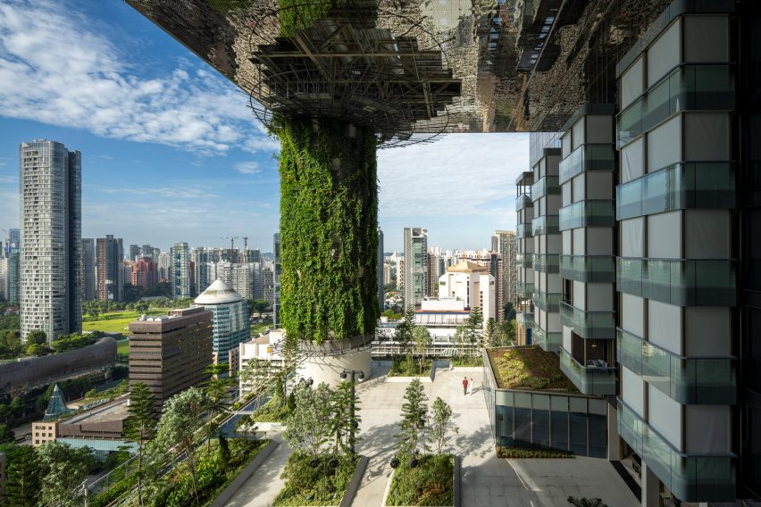 Sky terrace at Pan Pacific Orchard hotel by WOHA