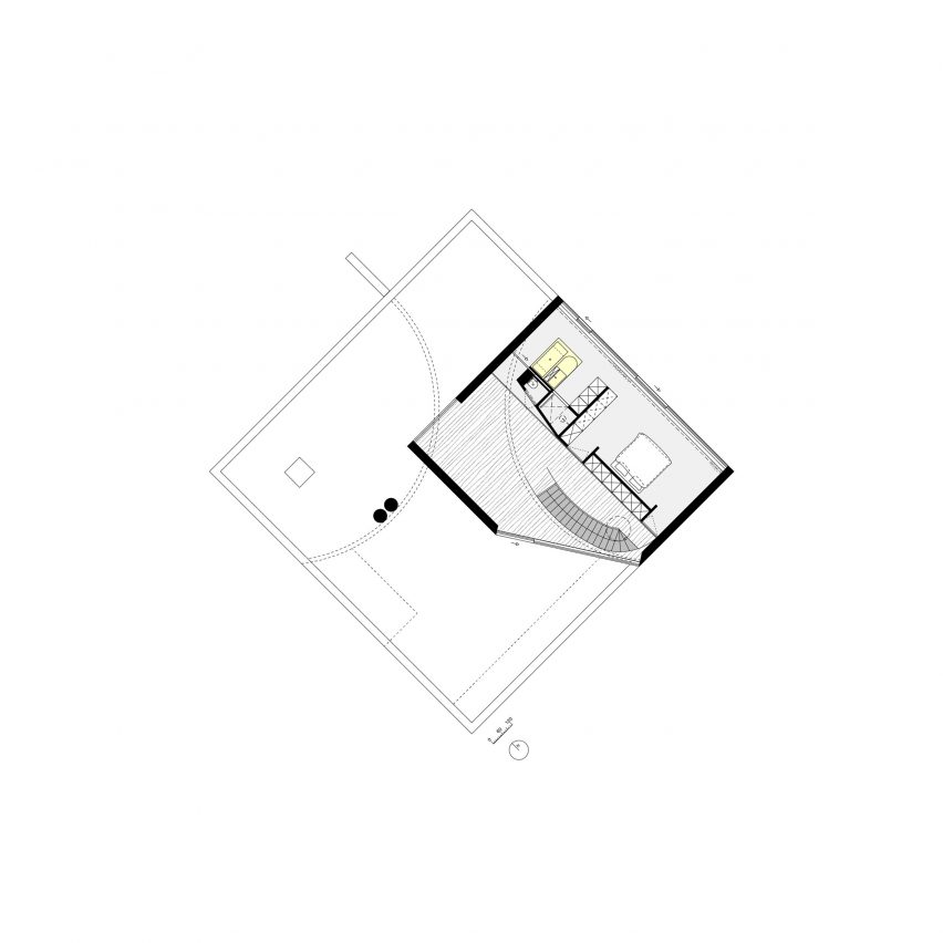 First floor plan of the BEEV home in Belgium by ISM Architecten