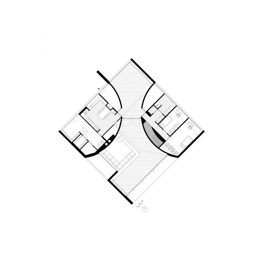 Ground floor plan of the BEEV home in Belgium by ISM Architecten