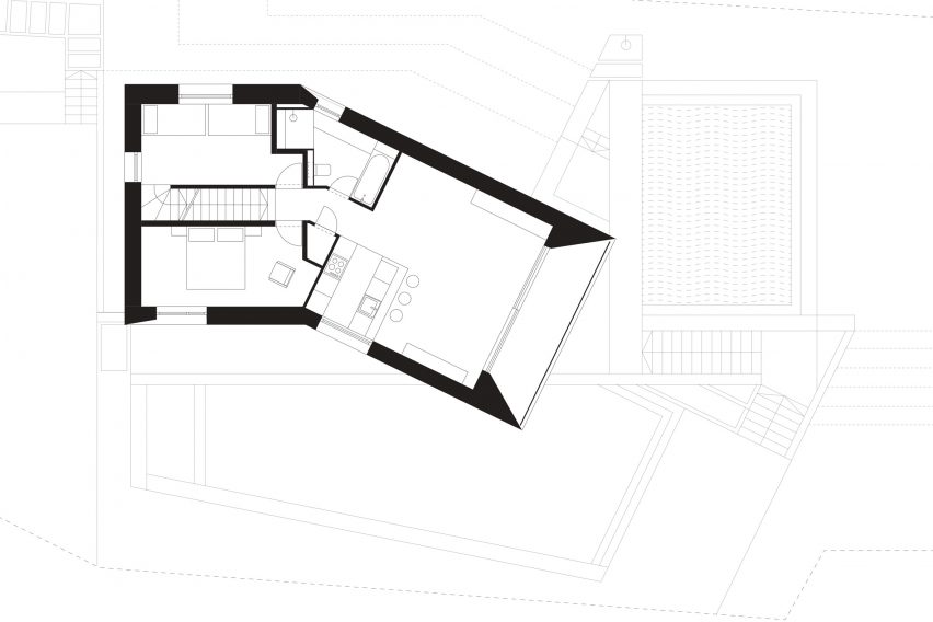 Top floor plan of Summer House by RAPA Architects