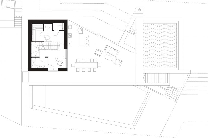 Middle floor plan of Summer House by RAPA Architects
