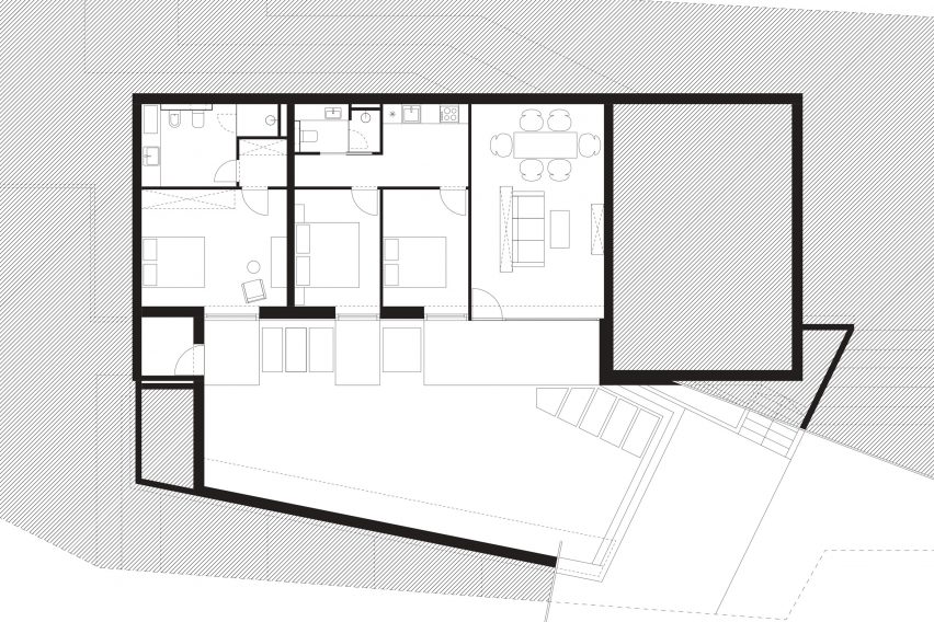 Ground floor plan of Summer House by RAPA Architects