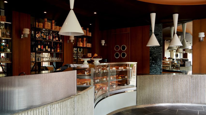 Giampiero Tagliaferri lines Aspen coffee bar with green marble and faux fur