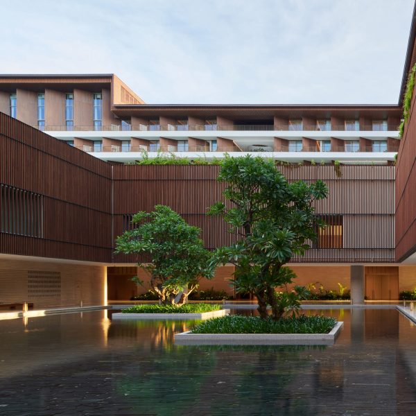 Water courtyard at the Sanya Wellness Retreat in Hainan by Neri&Hu