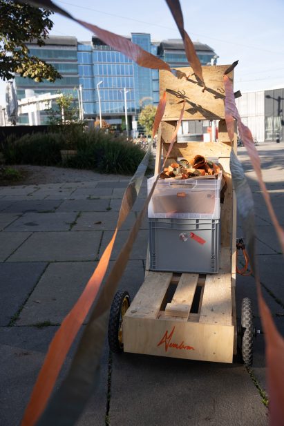 Machine developed by Membran to turn tarp into rope
