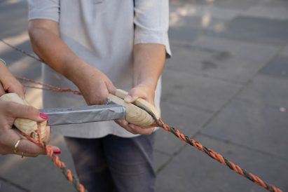Cords being combined to form a rope
