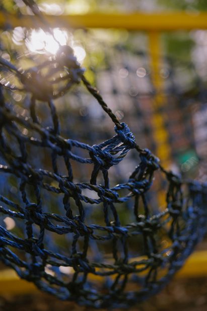 Close-up of Urban Networks hammock chair designed Membran for Vienna Design Week