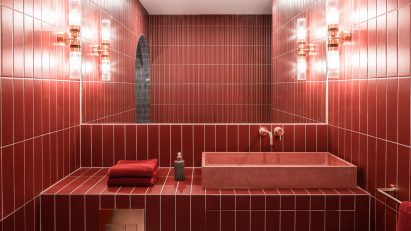 Interior of Pink House by Courtney McDonnell Studio