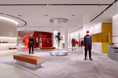 Retail space with white walls, carpet and ceiling