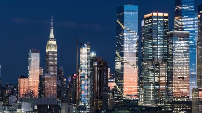 The Spiral New York at night