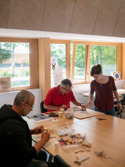 Timber structure in therapy workshop