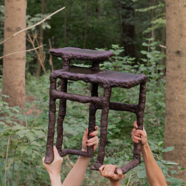 Table made from cellulose and lignin bioplastic for Tree-ism by Basse Stittgen