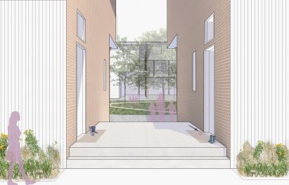 Visualisation showing a housing development