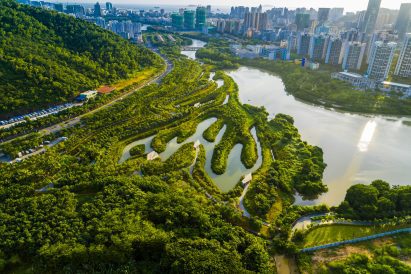 View of renewed river in China