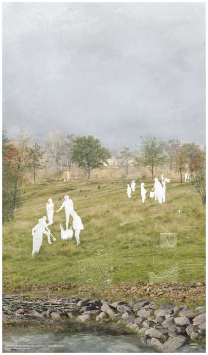 architectural drawing of a park by Jessica Palmer and Bhavika Sharma