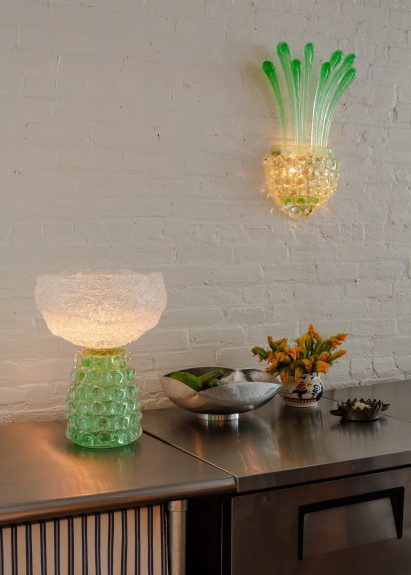 light green glass lighting